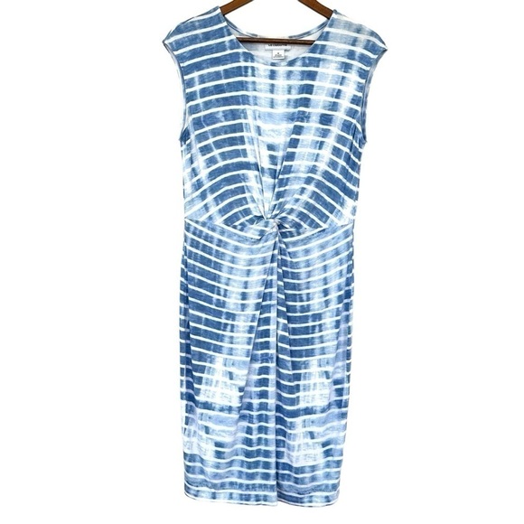 Liz Claiborne popover dress, sleeves, crew neck, stretchy knit fabric, midi - Picture 1 of 14